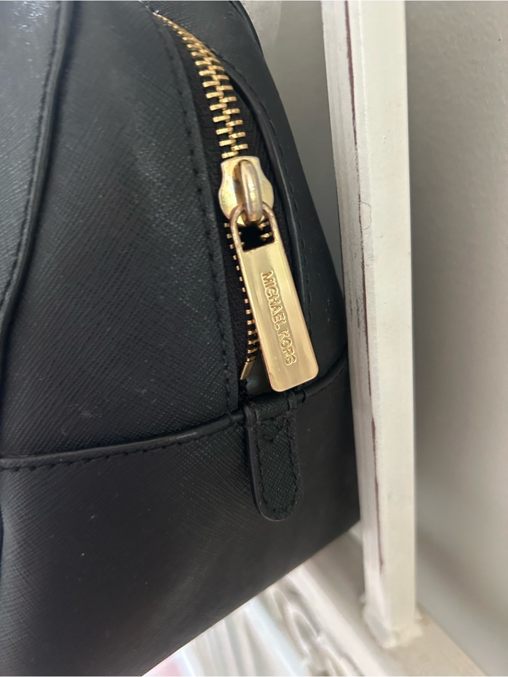 MICHAEL by Michael Kors Black Dome Satchel with Gold Hardware - Picture 8 of 9
